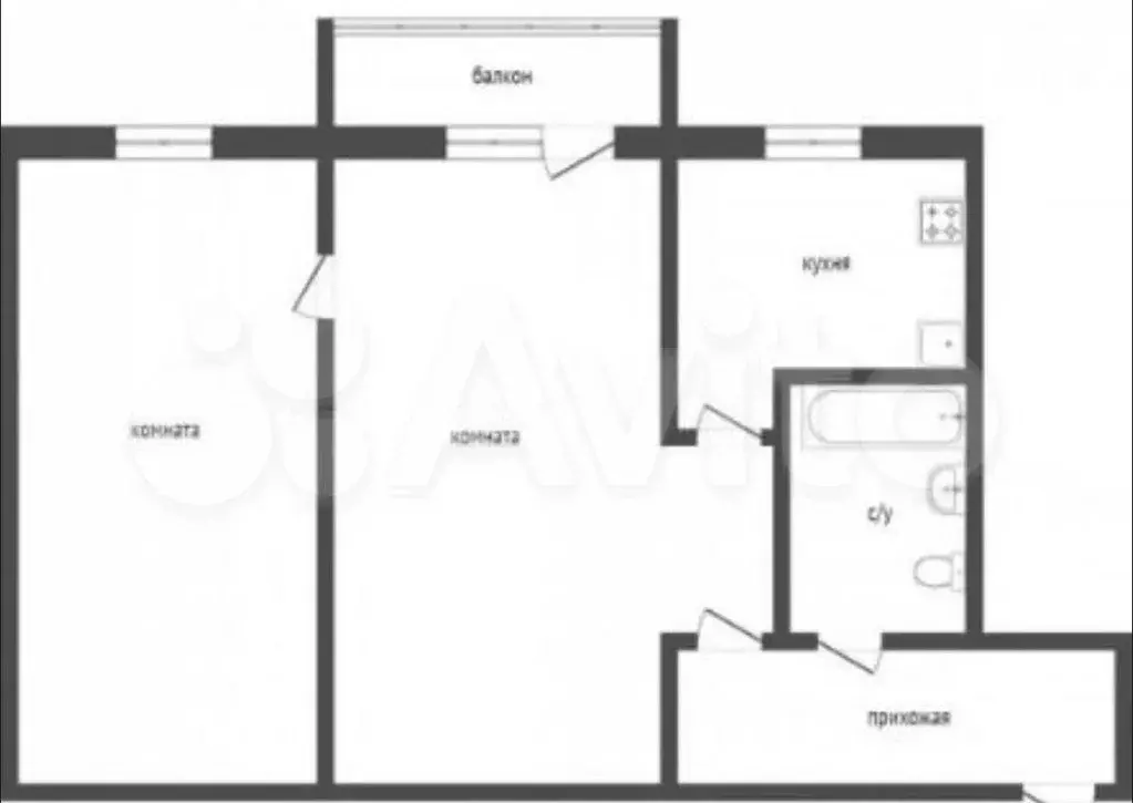 2-к. квартира, 46 м, 3/5 эт. - Фото 0