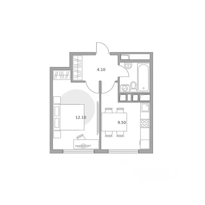1-к кв. Московская область, Долгопрудный Гранитный мкр, Бригантина ... - Фото 1
