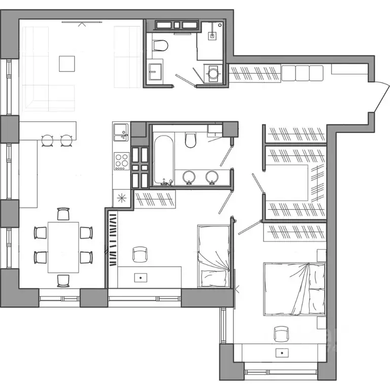 3-к кв. Приморский край, Владивосток ул. Маковского, 55к4 (90.4 м) - Фото 1