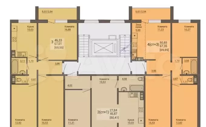 3-к. квартира, 70 м, 6/10 эт. - Фото 0