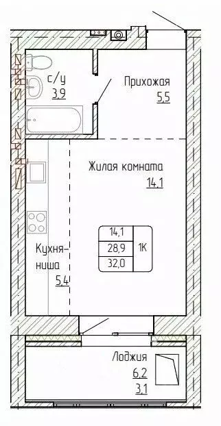 1-к кв. Алтайский край, Новоалтайск ул. Титова, 6 (32.0 м) - Фото 0