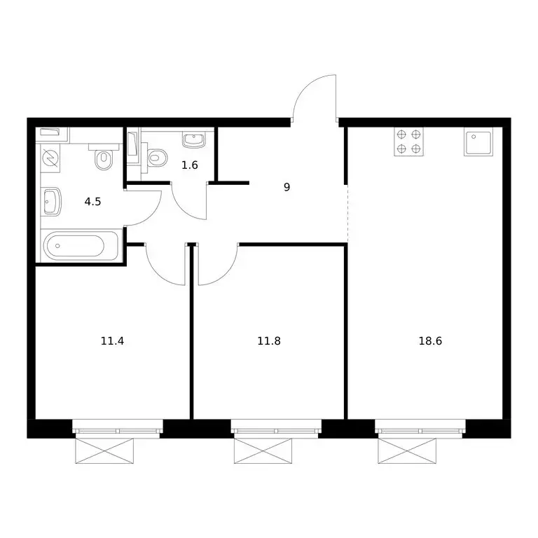 2-комнатная квартира: посёлок городского типа Боброво, ЖК Восточное ... - Фото 1