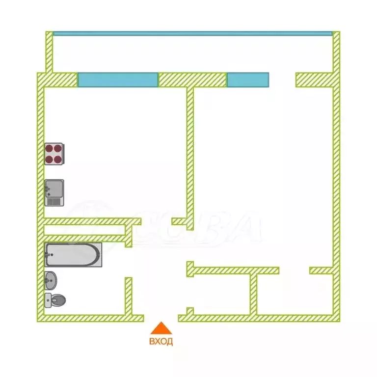 1-комнатная квартира: Тюмень, улица Дружбы, 73к1 (39.9 м) - Фото 2