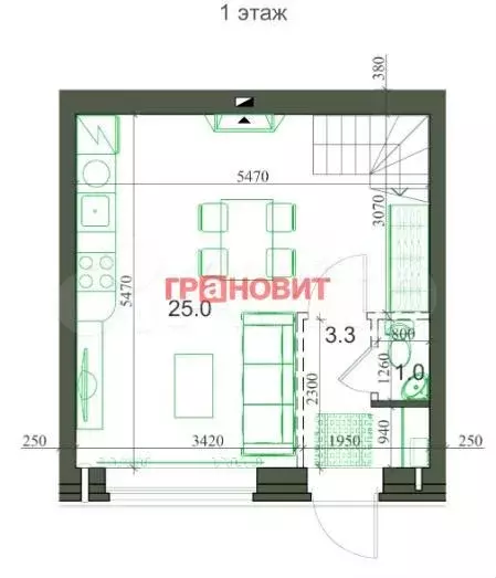 2-к. квартира, 54 м, 1/2 эт. - Фото 0