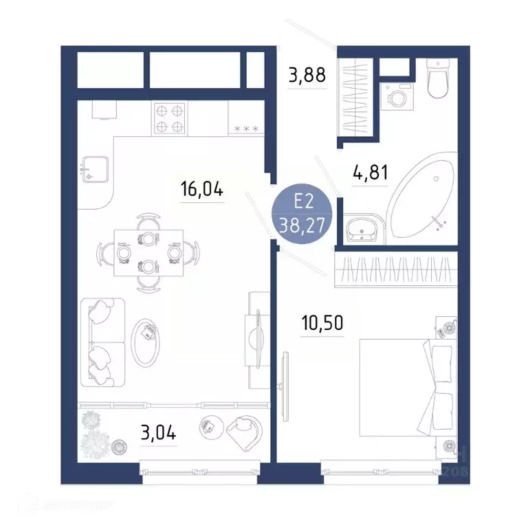 1-к кв. Рязанская область, Рязанский муниципальный округ, с. Дядьково ... - Фото 2