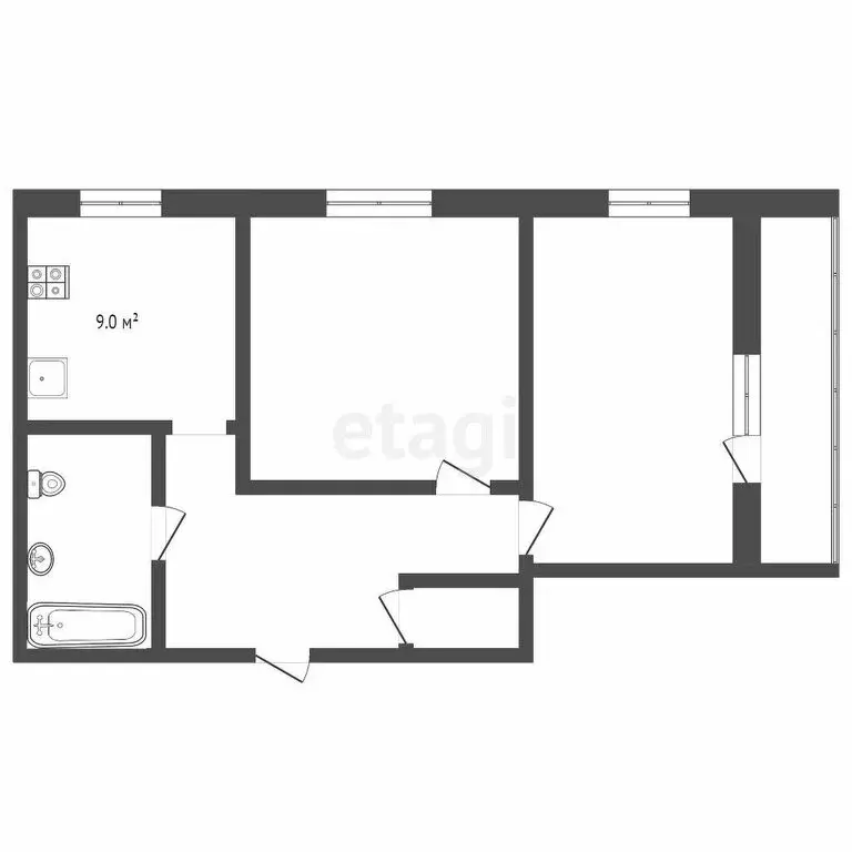 2-комнатная квартира: Усинск, Возейская улица, 17 (51.5 м) - Фото 1