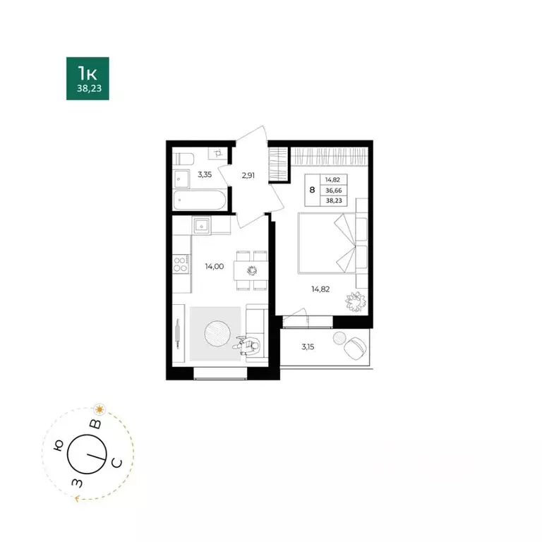 1-к кв. Ярославская область, Ярославль Северный жилрайон, 15-й мкр, 1 ... - Фото 1