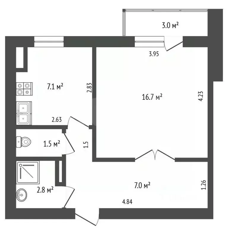 1-к кв. Крым, Евпатория просп. Победы, 10Б (35.1 м) - Фото 2