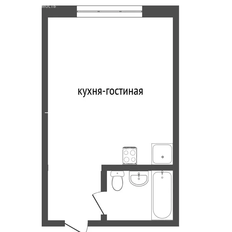 Квартира-студия: посёлок городского типа Дагомыс, Батумское шоссе, ... - Фото 0