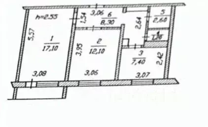 2-к кв. Чувашия, Чебоксары Гражданская ул., 66 (53.5 м) - Фото 1