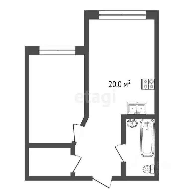 1-к кв. Ханты-Мансийский АО, Сургут Университетская ул., 19 (41.1 м) - Фото 1