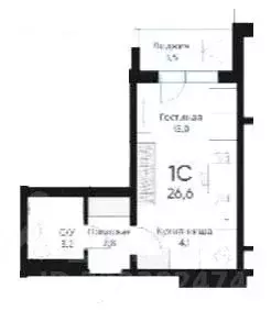 1-к кв. Новосибирская область, Обь ул. Большая, 23 (24.0 м) - Фото 1