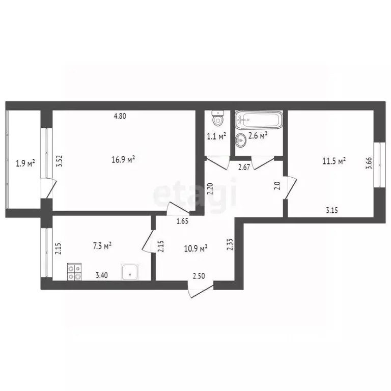 2-к кв. Забайкальский край, Чита ул. Горького, 40 (50.3 м) - Фото 2