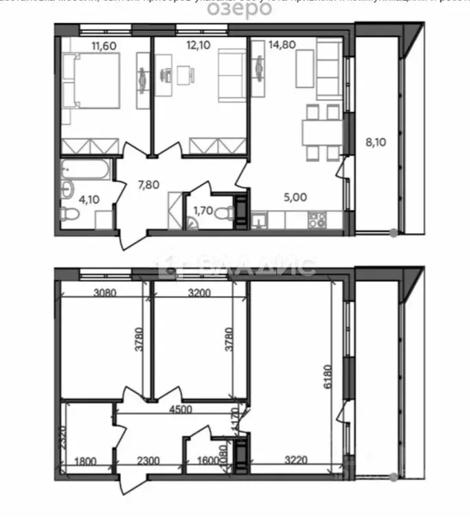 3-к кв. Карелия, Петрозаводск ул. Тапиола, 2 (65.2 м) - Фото 2