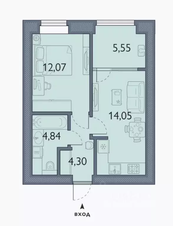 1-к кв. Брянская область, Брянский район, пос. Мичуринский, ... - Фото 1