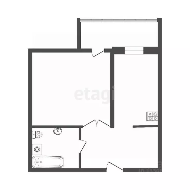 1-к кв. Томская область, Томск ул. Косарева, 14 (40.0 м) - Фото 1