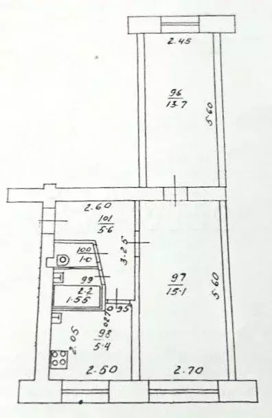 2-к. квартира, 43 м, 1/5 эт. - Фото 0