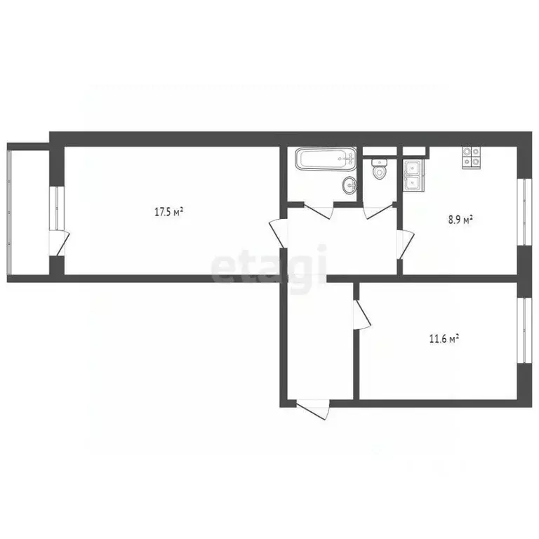 2-к кв. Ямало-Ненецкий АО, Ноябрьск ул. Изыскателей, 41 (53.0 м) - Фото 2