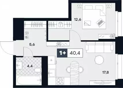 1-комнатная квартира: Москва, Лодочная улица, 27к2 (40.4 м) - Фото 0