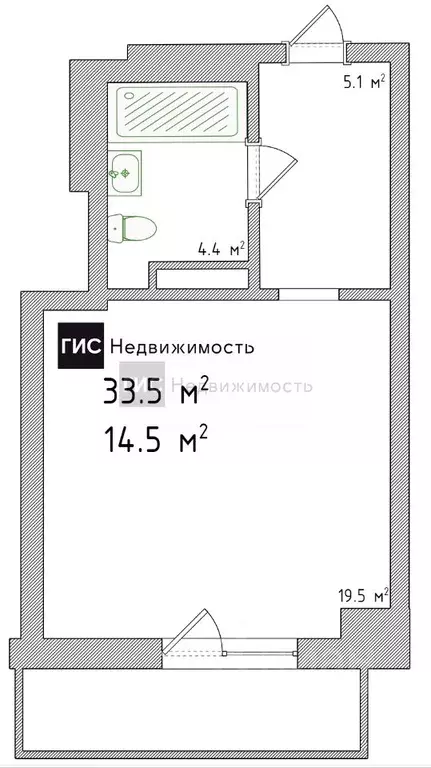 Студия Новосибирская область, Новосибирск Затулинский жилмассив, ул. ... - Фото 1