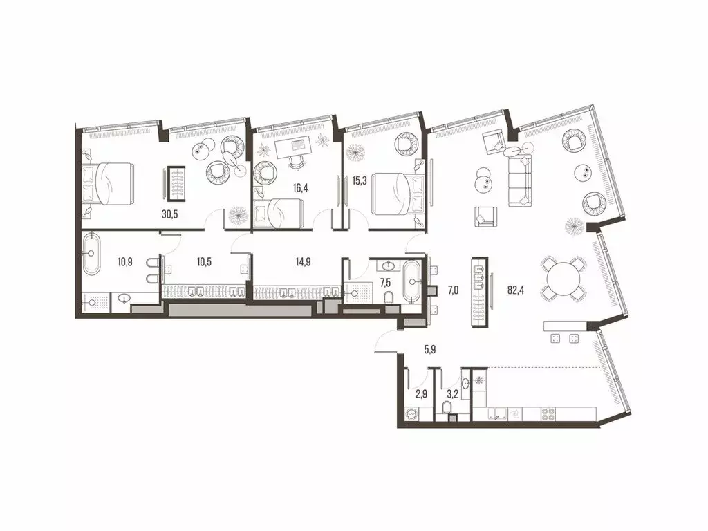 4-комнатная квартира: Москва, Летниковская улица, 11к1 (207.4 м) - Фото 1