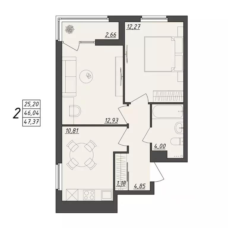 2-к кв. Волгоградская область, Волгоград ул. Алехина, 7к7 (47.37 м) - Фото 0