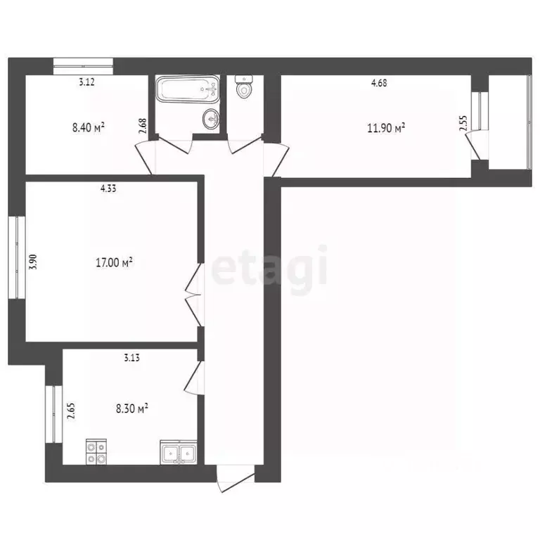 3-к кв. Вологодская область, Вологда ул. Текстильщиков, 16 (60.6 м) - Фото 2