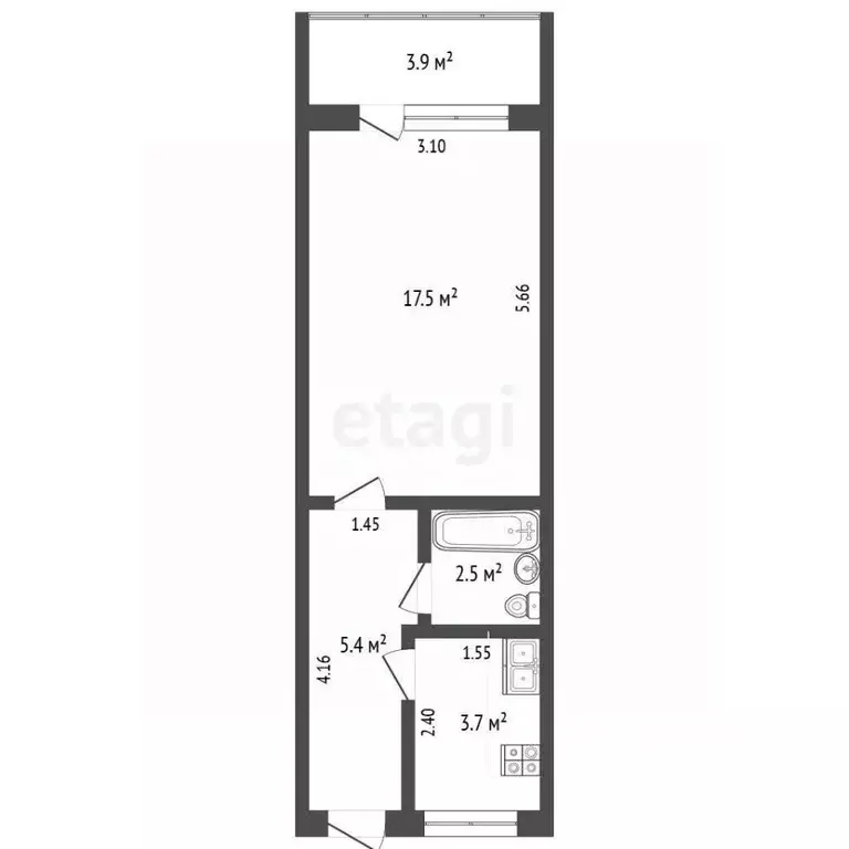 1-к кв. Крым, Ялта ул. Найденова, 10 (32.0 м) - Фото 1