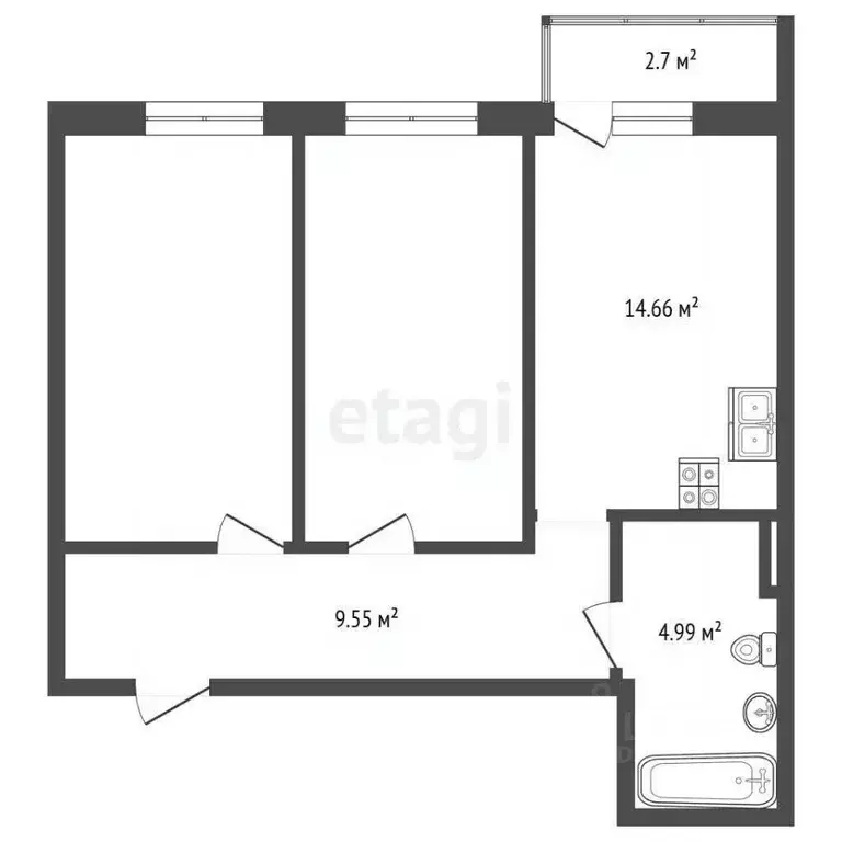 2-к кв. Ростовская область, Ростов-на-Дону ул. Малиновского, 33Б ... - Фото 0