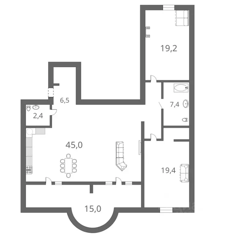 3-к кв. Омская область, Омск Омская ул., 77/2 (101.5 м) - Фото 1