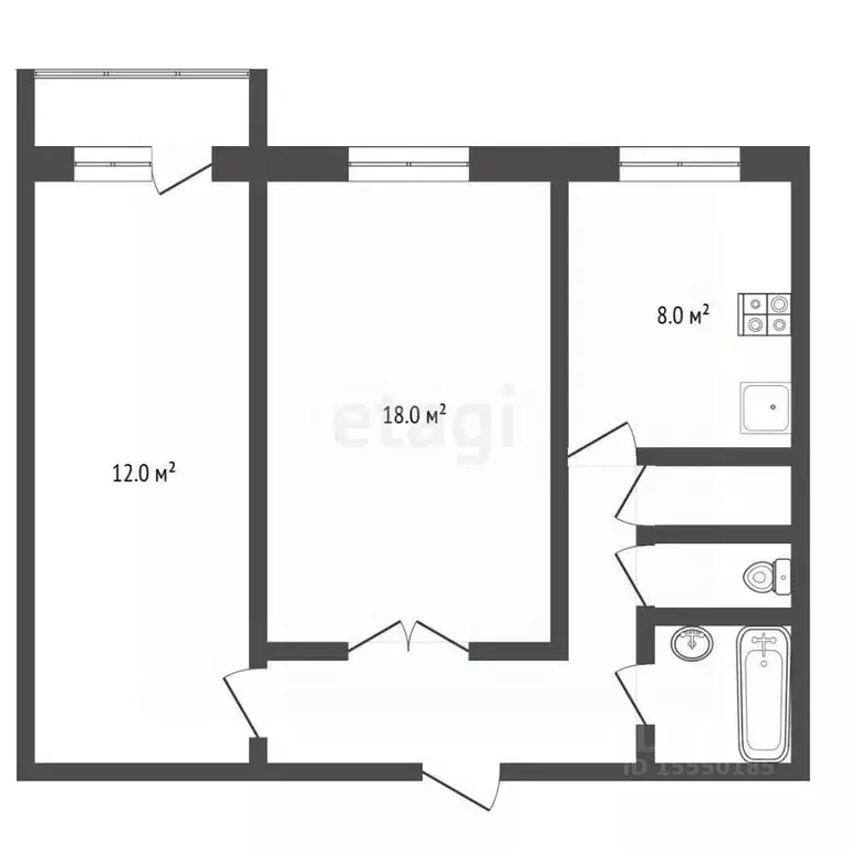 2-к кв. Самарская область, Самара пос. 113 километр, ул. Липяговская, ... - Фото 2