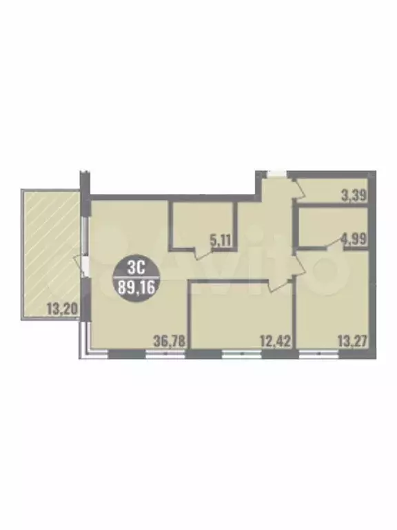 3-к. квартира, 90 м, 2/12 эт. - Фото 0