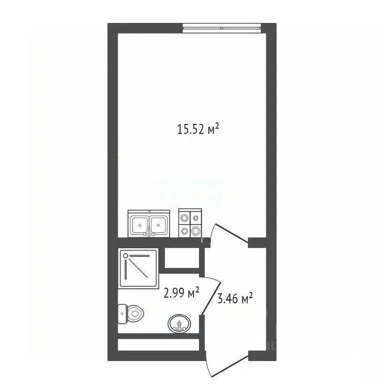 Студия Санкт-Петербург ул. Маршала Казакова, 21к3 (22.0 м) - Фото 0