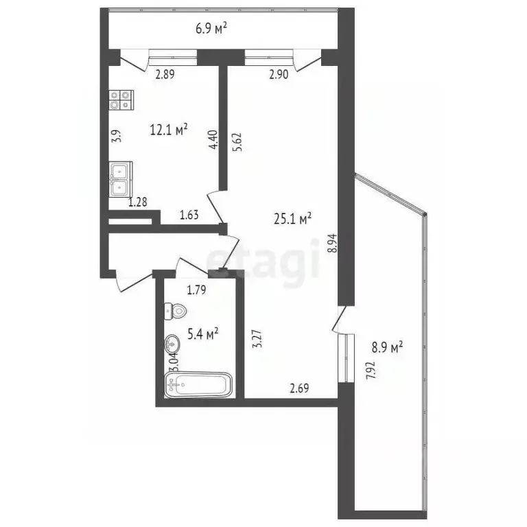 1-к кв. Крым, Ялта муниципальный округ, Форос пгт ул. Северная, 24 ... - Фото 2