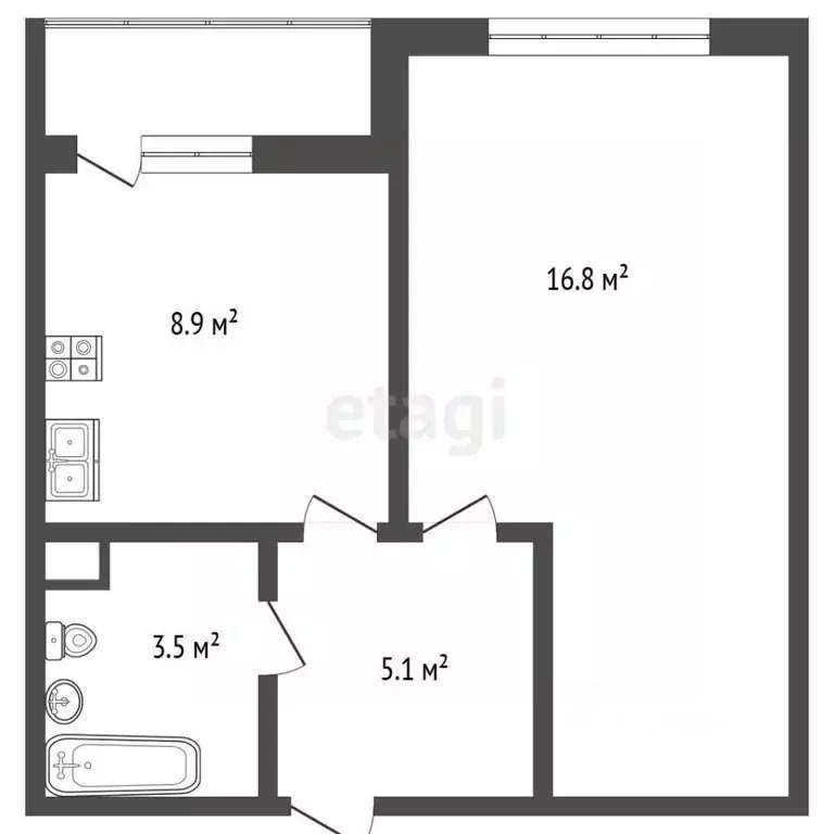 1-к кв. Московская область, Раменский муниципальный округ, Быково пгт ... - Фото 2