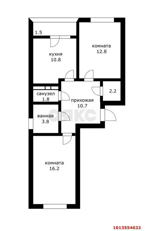 2-комнатная квартира: Краснодар, улица им. Мурата Ахеджака, 12к4 (58.2 ... - Фото 0