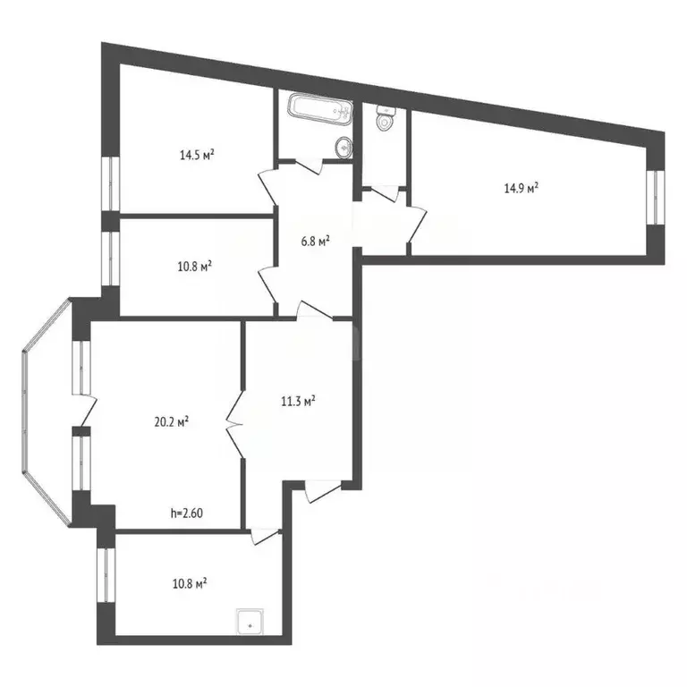 4-к кв. Красноярский край, Красноярск Судостроительная ул., 90 (94.5 ... - Фото 1
