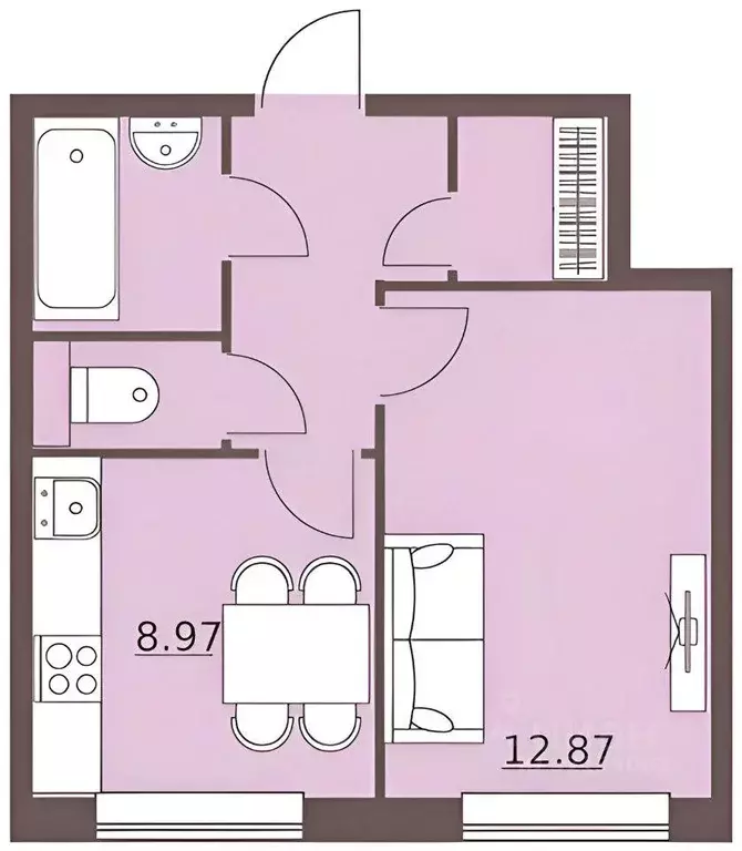 Квартира, 1 комната, 31 м - Фото 0