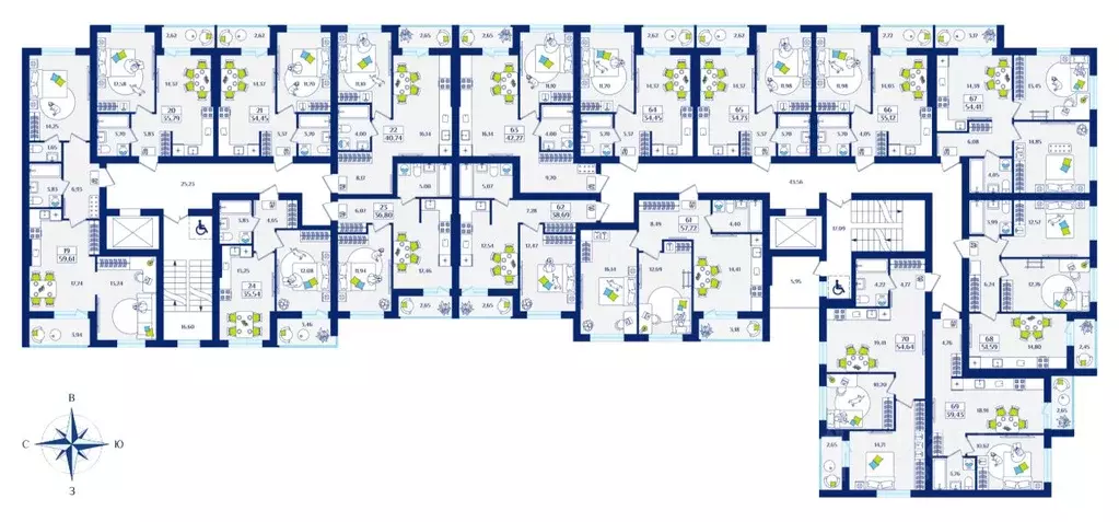 2-к кв. Калининградская область, Зеленоградск  (54.64 м) - Фото 2