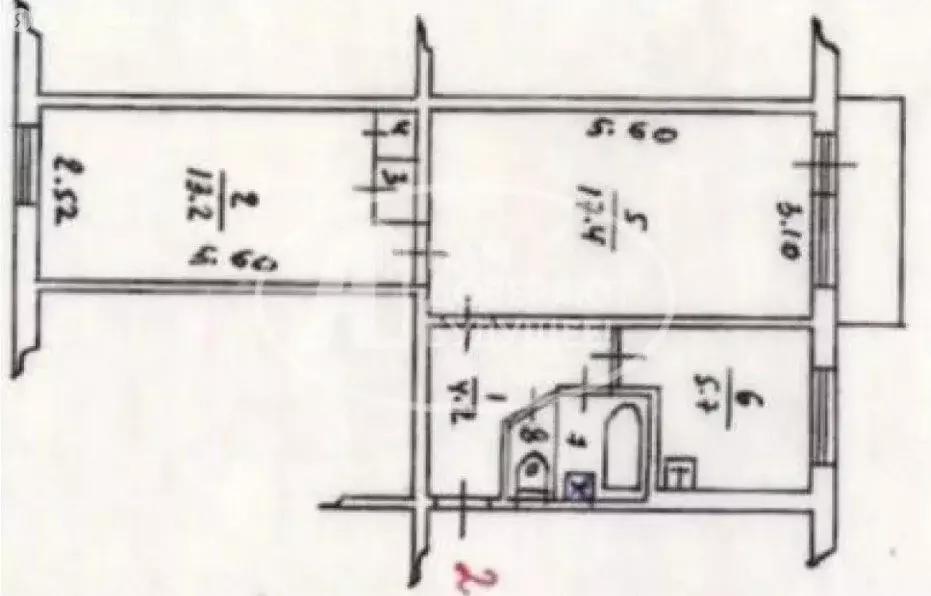 2-комнатная квартира: Чусовой, улица 50 лет ВЛКСМ, 24 (42.9 м) - Фото 1