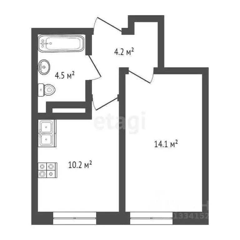 1-к кв. Ульяновская область, Ульяновск ул. Карбышева, 1В (33.0 м) - Фото 0