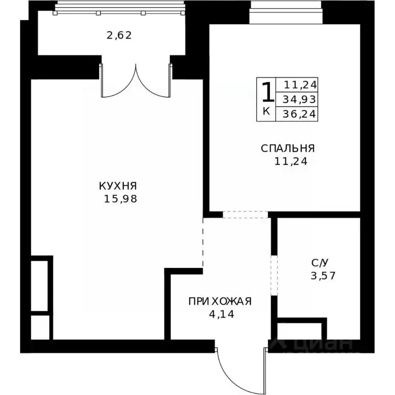 1-к кв. Нижегородская область, Нижний Новгород Ленгородок мкр, Мед ... - Фото 2