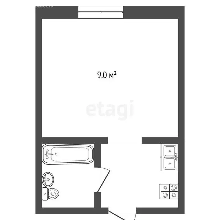 Квартира-студия: Ярославль, Тутаевское шоссе, 87к2 (14 м) - Фото 1