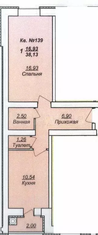 1-к. квартира, 38,1 м, 4/10 эт. - Фото 1