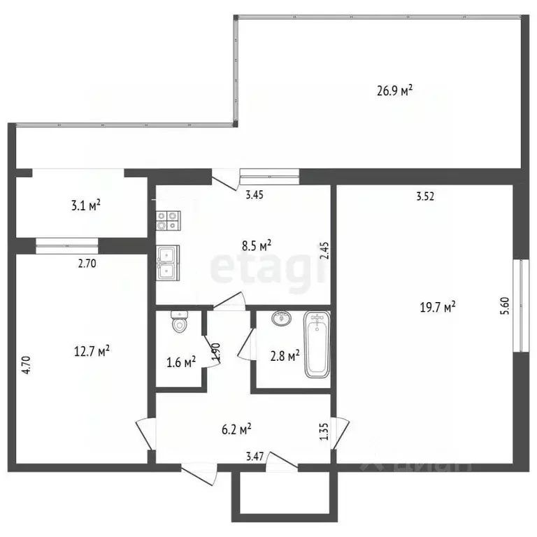 3-к кв. Крым, Сакский район, Новофедоровка пгт ул. Севастопольская ... - Фото 2
