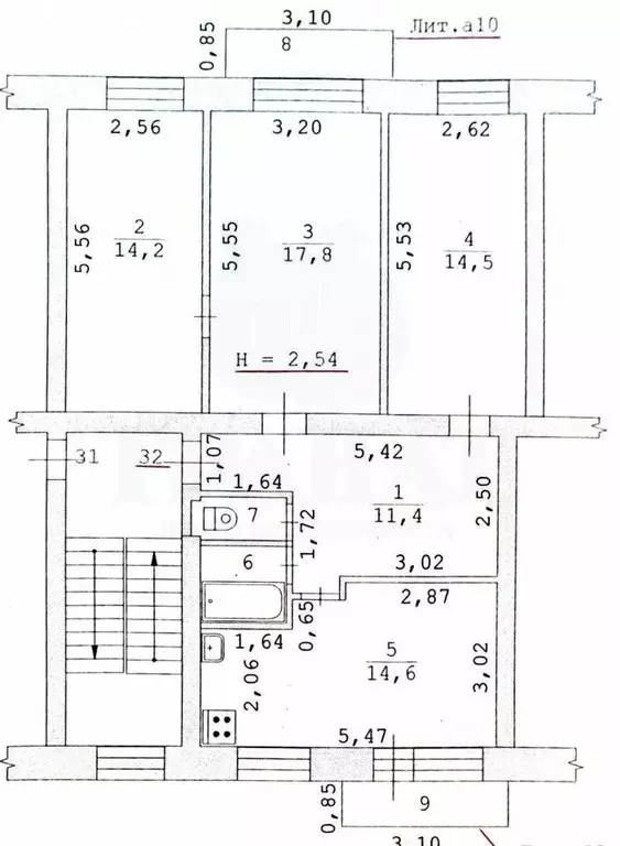 3-к кв. Свердловская область, Кировград ул. Лермонтова, 73 (75.9 м) - Фото 1