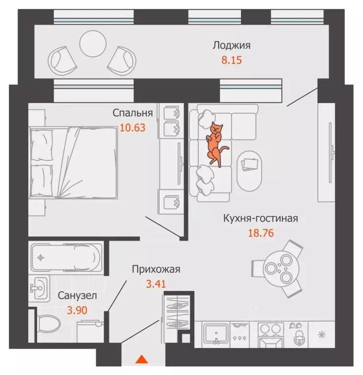 1-к кв. Пермский край, Пермь Заимка мкр, Камаполис жилой комплекс ... - Фото 2