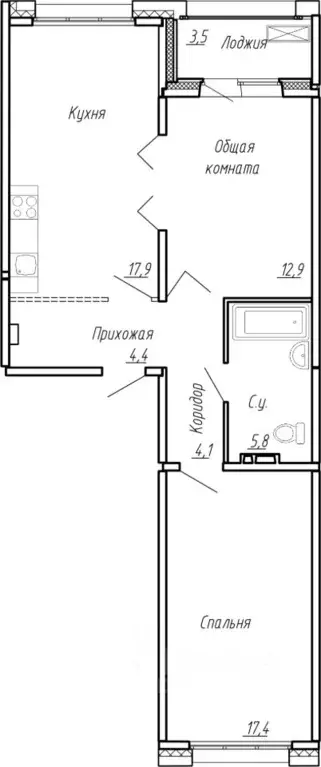 2-к кв. Ленинградская область, Тельмана Тосненский район, Сибирь жилой ... - Фото 0