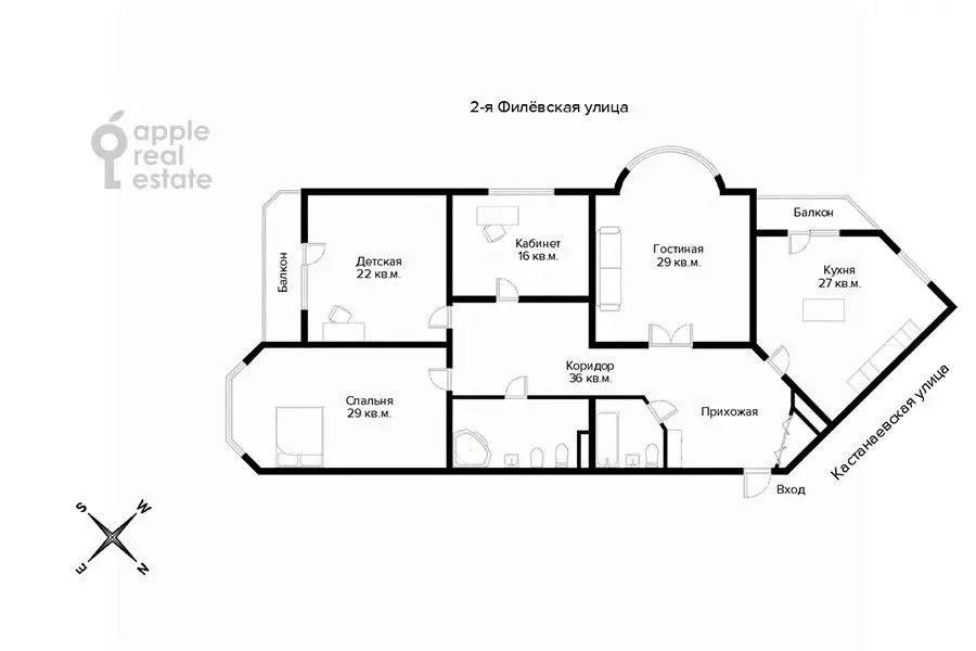 4-к кв. Москва Кастанаевская ул., 13 (180.0 м) - Фото 1