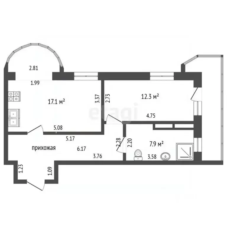 2-к кв. Самарская область, Самара Ново-Садовая ул., 106М (58.0 м) - Фото 2